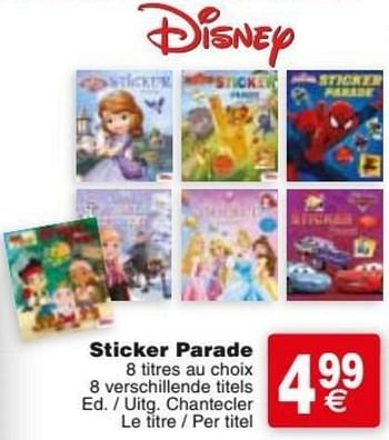 Promoties Sticker parade - Disney - Geldig van 22/11/2016 tot 05/12/2016 bij Cora