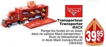 Promoties Transporteur transporter mack - Mattel - Geldig van 22/11/2016 tot 05/12/2016 bij Cora