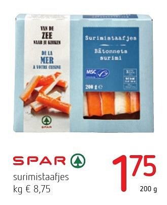 Promotions Surimistaafjes - Spar - Valide de 01/12/2016 à 14/12/2016 chez Eurospar (Colruytgroup)