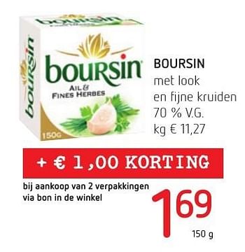 Promotions Boursin met look en fijne kruiden - Boursin - Valide de 01/12/2016 à 14/12/2016 chez Eurospar (Colruytgroup)