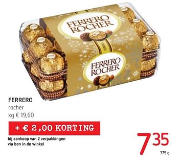 Promoties Ferrero rocher - Ferrero - Geldig van 01/12/2016 tot 14/12/2016 bij Eurospar (Colruytgroup)