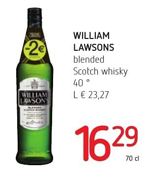 Promotions William lawsons blended scotch whisky - William Lawson's - Valide de 01/12/2016 à 14/12/2016 chez Eurospar (Colruytgroup)