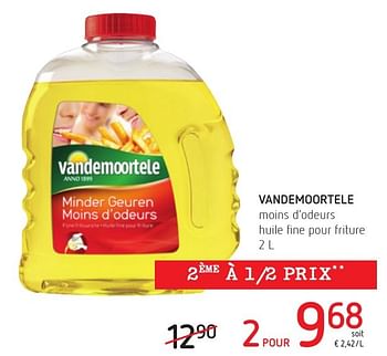 Promotions Vandemoortele moins d`odeurs huile fine pour friture - Vandemoortele - Valide de 01/12/2016 à 14/12/2016 chez Eurospar (Colruytgroup)