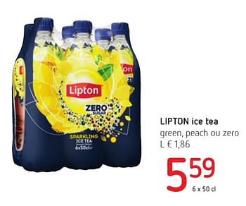 Promotions Lipton ice tea green, peach ou zero - Lipton - Valide de 01/12/2016 à 14/12/2016 chez Eurospar (Colruytgroup)