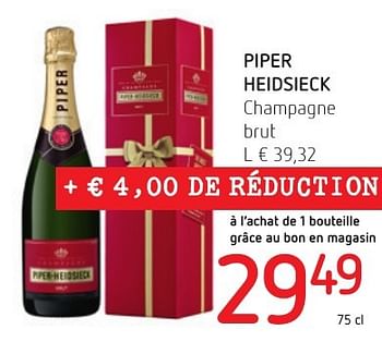 Promotions Piper heidsieck champagne brut - Piper-Heidsieck - Valide de 01/12/2016 à 14/12/2016 chez Eurospar (Colruytgroup)