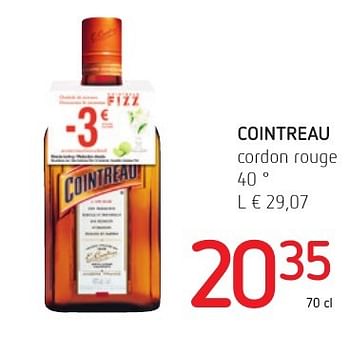 Promotions Cointreau cordon rouge 40 ° - Cointreau - Valide de 01/12/2016 à 14/12/2016 chez Eurospar (Colruytgroup)