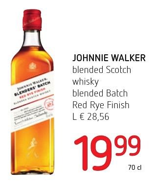 Promotions Johnnie walker blended scotch whisky blended batch red rye finish - Johnnie Walker - Valide de 01/12/2016 à 14/12/2016 chez Eurospar (Colruytgroup)