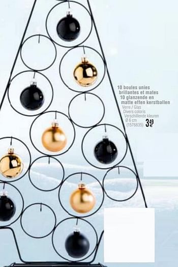 Promoties 10 boules unies brillantes et mates 10 glanzende en matte effen kerstballen - Huismerk - Cora - Geldig van 22/11/2016 tot 05/12/2016 bij Cora