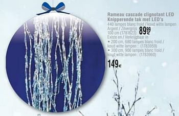 Promoties Rameau cascade clignotant led knipperende tak met led`s - Huismerk - Cora - Geldig van 22/11/2016 tot 05/12/2016 bij Cora