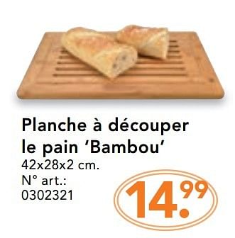 Promotions Planche à découper le pain `bambou` - Yong - Valide de 14/11/2016 à 05/12/2016 chez Blokker