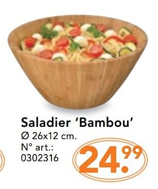 Promotions Saladier `bambou` - Yong - Valide de 14/11/2016 à 05/12/2016 chez Blokker