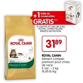 Promoties Royal canin aliment complet premium pour chats de race - Royal Canin - Geldig van 17/11/2016 tot 30/11/2016 bij Tom&Co
