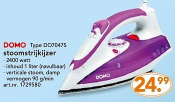 Promotions Domo stoomstrijkijzer do7047s - Domo - Valide de 21/11/2016 à 04/12/2016 chez Blokker