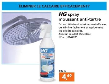 Promoties Spray moussant anti-tartre - HG - Geldig van 21/11/2016 tot 04/12/2016 bij Blokker