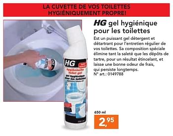 Promoties Hg gel hygiénique pour les toilettes - HG - Geldig van 21/11/2016 tot 04/12/2016 bij Blokker