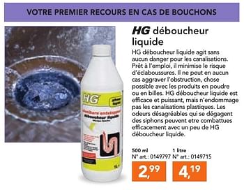 Promoties Hg déboucheur liquide - HG - Geldig van 21/11/2016 tot 04/12/2016 bij Blokker
