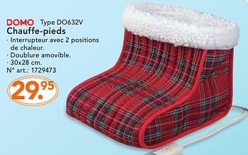 Promotions Domo chauffe-pieds do632v - Domo - Valide de 21/11/2016 à 04/12/2016 chez Blokker