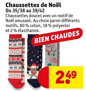 Promoties Chaussettes de noël - Huismerk - Kruidvat - Geldig van 22/11/2016 tot 04/12/2016 bij Kruidvat
