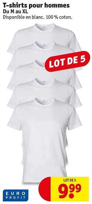 Promoties T-shirts pour hommes - Europrofit - Geldig van 22/11/2016 tot 04/12/2016 bij Kruidvat