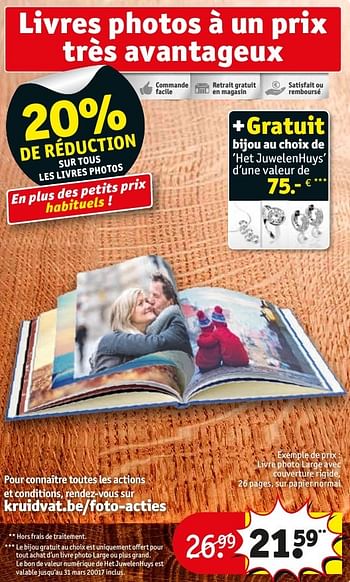 Promotions Livres photos à un prix très avantageux - Produit maison - Kruidvat - Valide de 22/11/2016 à 04/12/2016 chez Kruidvat