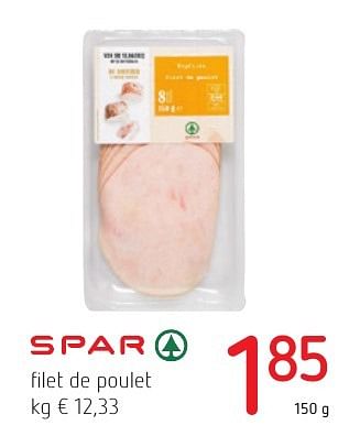 Promotions Filet de poulet - Spar - Valide de 01/12/2016 à 14/12/2016 chez Spar (Colruytgroup)