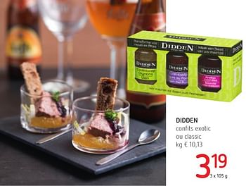 Promoties Didden confits exotic ou classic - Didden - Geldig van 01/12/2016 tot 14/12/2016 bij Spar (Colruytgroup)