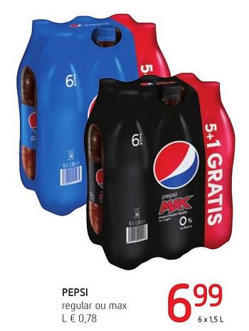 Promoties Pepsi regular ou max - Pepsi - Geldig van 01/12/2016 tot 14/12/2016 bij Spar (Colruytgroup)
