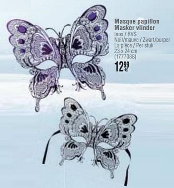 Promotions Masque papillon masker vlinder - Produit maison - Cora - Valide de 22/11/2016 à 05/12/2016 chez Cora