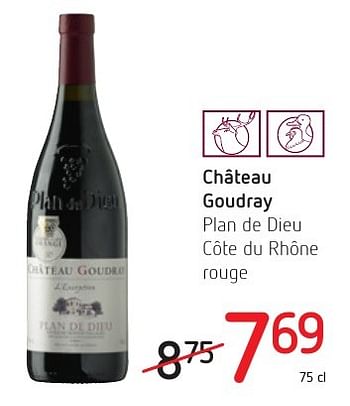Promoties Château goudray plan de dieu côte du rhône rouge - Rode wijnen - Geldig van 01/12/2016 tot 14/12/2016 bij Spar (Colruytgroup)