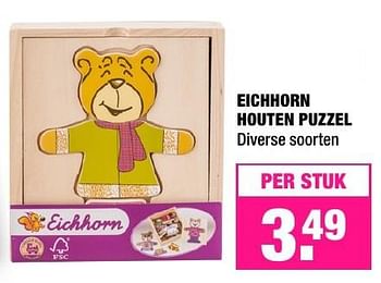 Promoties Eichhorn houten puzzel - eichhorn - Geldig van 21/11/2016 tot 04/12/2016 bij Big Bazar