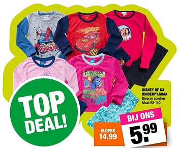 Promoties Disney of k3 kinderpyjama - Huismerk - Big Bazar - Geldig van 21/11/2016 tot 04/12/2016 bij Big Bazar