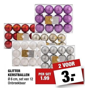 Promoties Glitter kerstballen - Huismerk - Big Bazar - Geldig van 21/11/2016 tot 04/12/2016 bij Big Bazar