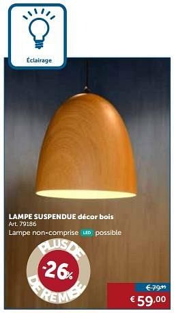 Promoties Lampe suspendue décor bois - Huismerk - Zelfbouwmarkt - Geldig van 22/11/2016 tot 29/12/2016 bij Zelfbouwmarkt