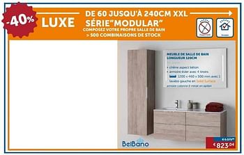 Promoties Meuble de salle de bain longueur 120cm - Belbano - Geldig van 22/11/2016 tot 29/12/2016 bij Zelfbouwmarkt