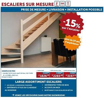 Promoties Escaliers sur mesure - Huismerk - Zelfbouwmarkt - Geldig van 22/11/2016 tot 29/12/2016 bij Zelfbouwmarkt