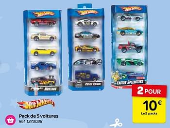 Promotions Pack de 5 voitures - Hot Wheels - Valide de 23/11/2016 à 05/12/2016 chez Carrefour