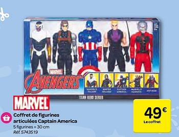 Promotions Coffret de figurines articulées captain america - Marvel - Valide de 23/11/2016 à 05/12/2016 chez Carrefour