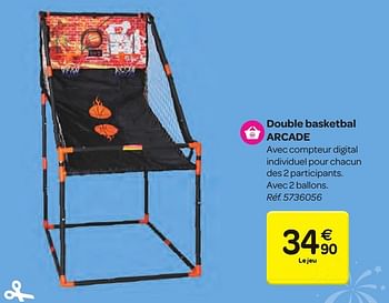 Promotions Double basketbal arcade - Produit maison - Carrefour  - Valide de 23/11/2016 à 05/12/2016 chez Carrefour