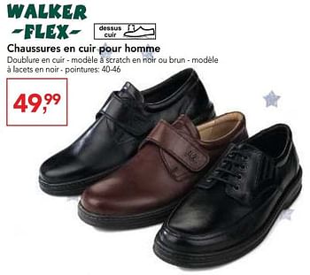 Promotions Chaussures en cuir pour homme - Walker flex - Valide de 30/11/2016 à 13/12/2016 chez Makro