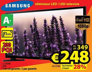 Promotions Samsung téléviseur led - led-televisie ue32j5000 - Samsung - Valide de 28/11/2016 à 31/12/2016 chez ElectroStock