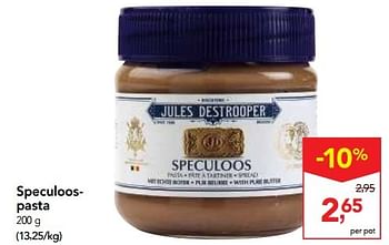 Promoties Speculoospasta - Jules Destrooper - Geldig van 30/11/2016 tot 13/12/2016 bij Makro
