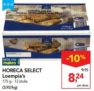 Promoties Horeca select loempia`s - Huismerk - Makro - Geldig van 30/11/2016 tot 13/12/2016 bij Makro