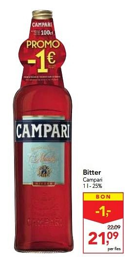 Promoties Bitter campari - Campari - Geldig van 30/11/2016 tot 13/12/2016 bij Makro