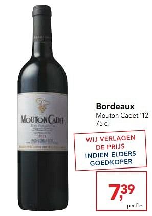 Promoties Bordeaux mouton cadet `12  - Rode wijnen - Geldig van 30/11/2016 tot 13/12/2016 bij Makro