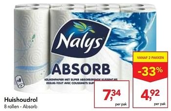 Promotions Huishoudrol absorb - Nalys - Valide de 30/11/2016 à 13/12/2016 chez Makro