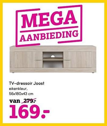 Promoties Tv-dressoir joost - Huismerk - Leen Bakker - Geldig van 21/11/2016 tot 04/12/2016 bij Leen Bakker