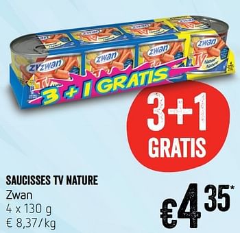 Promoties Saucisses tv nature zwan - Zwan - Geldig van 23/11/2016 tot 30/11/2016 bij Delhaize