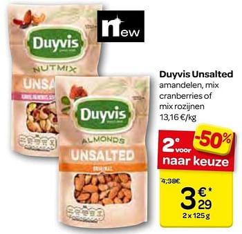 Promoties Duyvis unsalted - Duyvis - Geldig van 23/11/2016 tot 05/12/2016 bij Carrefour