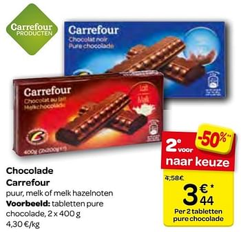 Promotions Chocolade carrefour - Produit maison - Carrefour  - Valide de 23/11/2016 à 05/12/2016 chez Carrefour