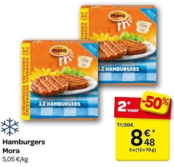 Promoties Hamburgers mora - Mora - Geldig van 23/11/2016 tot 05/12/2016 bij Carrefour